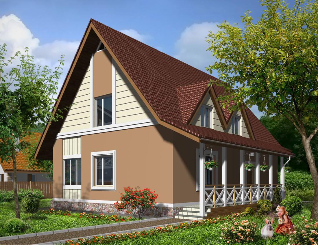 Проект каркасного дома КД-402 12×13 м