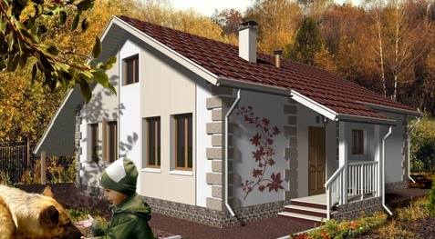 Проект дома ГБД-381 из газобетона 8×11 м