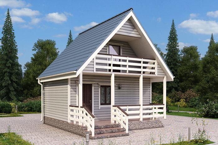 Проект каркасной бани КБН-92 6×6 м